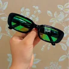 Óculos De Sol Retrô Futura Lente verde Blogueira Uv Óculos de Armação Quadrada Preta Pequena Feminina masculino festas