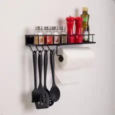 Suporte Para Cozinha Multiuso Porta Condimentos Papel Toalha De Aço Reforçado