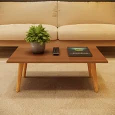 Mesa de Centro Grande Apoio para Sala com Pés em Madeira Palito Retro