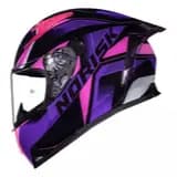 Capacete Moto Feminino Norisk Flow Pulse Roxo Rosa +viseira