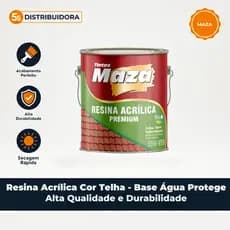 Resina Acrílica  Cor Telha Base de Água Maza Protege Superfícies - 900ml