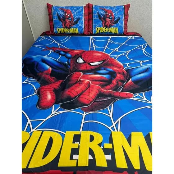 Lençol Casal Padrão de Personagem com bainha Homem aranha 3 PÇS
