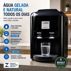 Purificador De Água Latina PA335 Bivolt Preto Água Gelada Filtrada Com Refrigeração