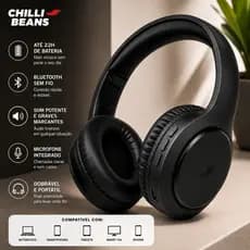 Fone Bluetooth Sem Fio Chilli Beans Headphone Dobrável 22h