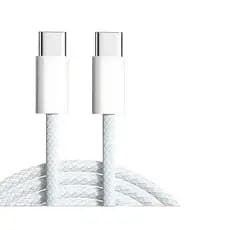 Cabo USB-C Para USB-C Turbo 60W Nylon Trançado P/ iPhone 15 E Superior Carregamento Rápido Dados E CarPlay