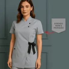 Jaleco com Laço lateral + BORDADO NOME E PROFISSÃO INCLUSO