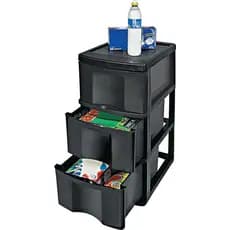 Organizador Multiuso Gaveteiro de Chão 3 Gavetas Preto GV-14 Resistente Multiuso Imperdível