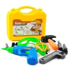 Kit de Ferramentas Brinquedo Infantil com Maleta – Jogo Educativo de Construção, FuradeiraÓculos e Acessórios Criativos