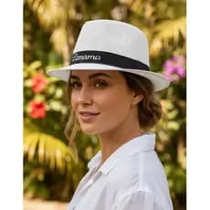Chapéu Panamá Premium Palha Unissex Aba Curta Elegante Praia