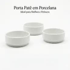 Porta Patê Porcelana 80ml Branco Ramequin Molheira Molho Petisco Restaurante
