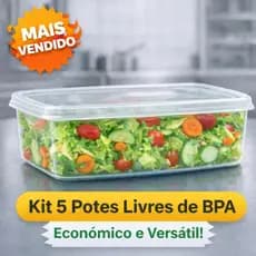 Kit 5 Potes 4L Transparentes com Tampa – Armazenamento Alimentos Cozinha Profissional Restaurante