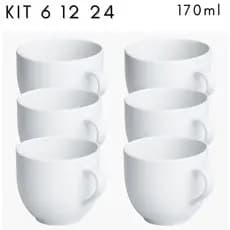 Kit Caneca Porcelana 170ml Café Chá Leite Hotel Restaurante Cafeteria