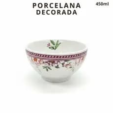 Cumbuca 450ml Floral | Porcelana | Sopa Caldo Açaí Sobremesa