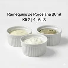 Kit Ramequins Porcelana 80ml | Molhos Porções Restaurante Buffet Sobremesas Porcelana