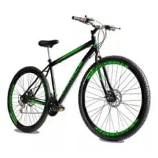 Bicicleta Aro 29 Urban Aço  21v Freio Disco Bike Mtb Quadro 17 - Verde
