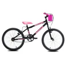 Bicicleta Bike Infantil Criança Aro 20 Avance SX V-brake Feminina Menina - Preto / Rosa