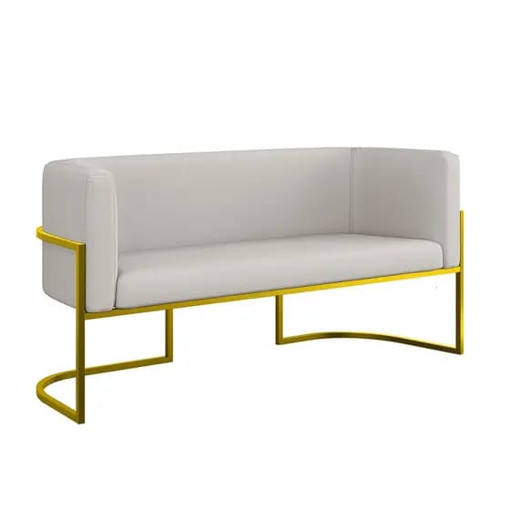Sofá Namoradeira Corino 2 Lugares Moderna Base Metal Gold