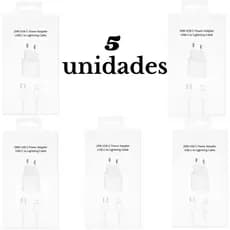Kit 5 10 e 15 pcs Carregador iPhone Turbo 20W Fonte + Cabo USB-C Lightning Rápido