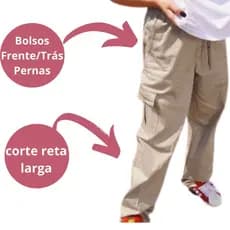 Calça Feminina Cargo com bolsos Sarja tecido de ótima qualidade