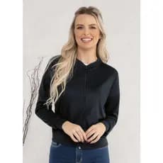 Blusa feminina bomber jaqueta fina de ziper casaquinho manga longa