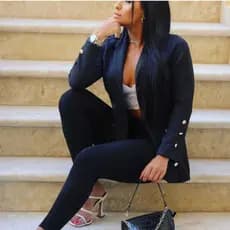 Blazer Alfaiataria Feminino Casaco Social Com 6 Botão Caimento perfeito