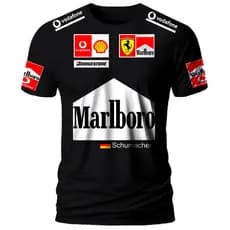Camiseta  Reset Formula 1 Schumacher Preto 100% Algodão