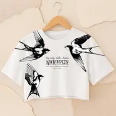 Camiseta Cropped Sparrows | Moda Feminina Estilo Minimalista