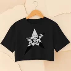 Camiseta Feminina Cropped Estampa Estrela Streetwear