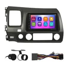 Kit Multimídia 7 Pol New Civic 2007 2008 2009 2010 2011 Espelhamento Android Ios 2 Din Grafite Camera Ré