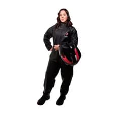 Capa Chuva Moto Pioneira Combate Gola Feminino Impermeável Conjunto Preto Elástico Regulador PVC