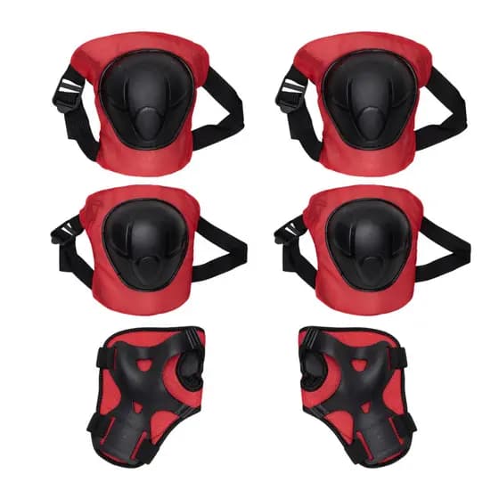 Kit Proteção Infantil Cotoveleira Joelheira Munhequeira Zippy Toys KP19VM Vermelho Skate Bike Patins