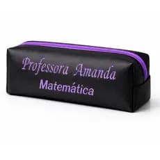 Estojo com nome bordado personalizado exclusivo resistente impermeável escolar universitário organizador