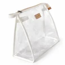Necessaire transparente de plástico cristal com zíper organizador luxo minimalista fácil de encontrar ítens