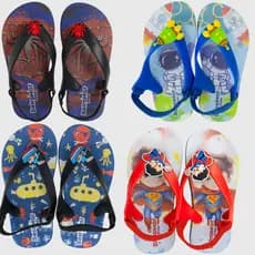 Chinelo Infantil Baby Menino Elástico Traseiro Leve Confortável Bebê