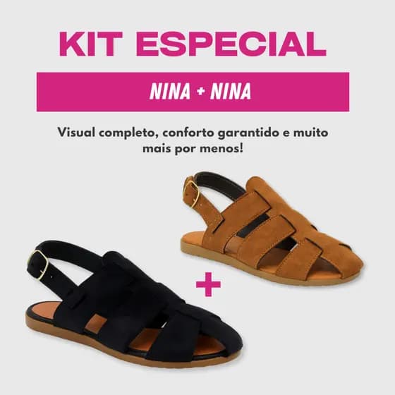 KIT 2 Sandálias Femininas Tratorada Confortável Fisherman Aranha Rasteira Pescador Nina