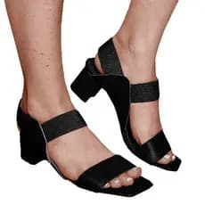 Sandália Feminina Salto Bloco Confortável Casual Elegante