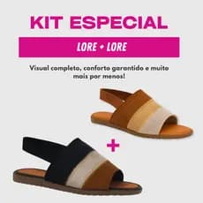 Kit 02 Pares Sandálias Femininas Rasteirinha Elásticos Tricolo Confortável Lore
