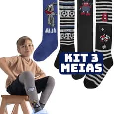 Kit 3 Meia Calça Infantil Bebê Grossa Inverno MENINO