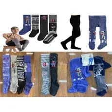 Kit Com 2 Pares Meia Calça Com Pé Infantil Inverno Para Bebê Meninos 2 A 14 Anos Frio