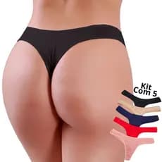 Kit Calcinha Fio Dental Cós Alto Microfibra Confortável - Juliete