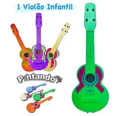 1 Violão Violinha Viola Plástica Brinquedo Musical Infantil