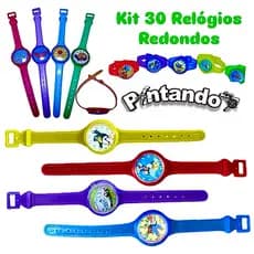 Kit 30 Relógios Redondos Brinquedo Lembrancinha Festa Infantil