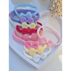 Kit de Faixas Crochêzinho 9 Cores Tiaras Faixinhas Lacinhos Bebê Conforto Macia