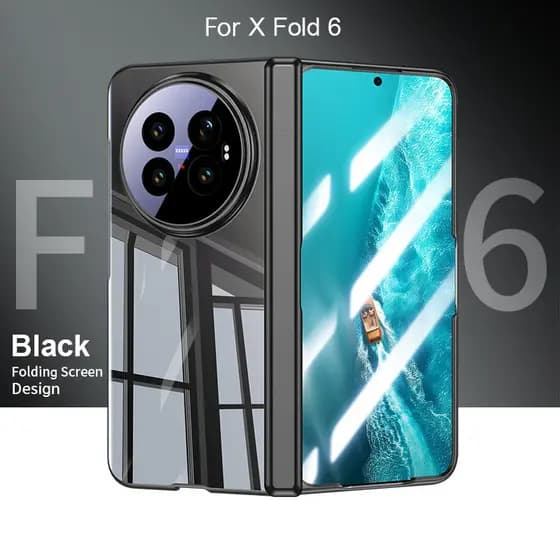 Capa Transprent Galvanizada Para Vivo X FOLD6 FOLD6 Fold 6 5G Magnética Dobrável Dobradiça De Mola Protetora Com Filme T