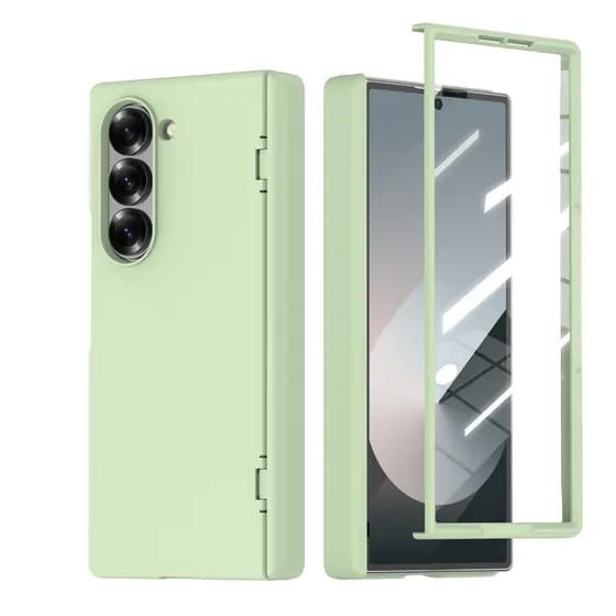 Para Samsung Galaxy Z Fold 7 6 5G Fosco Dobradiça Dura Caso Do Telefone Tela De Vidro Filme Proteção À Prova De Choque C