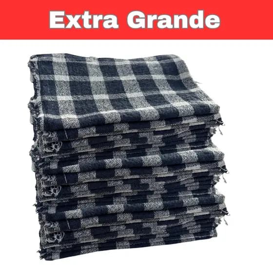Kit 10 Pano de chão xadrez grande saco duplo para Limpeza