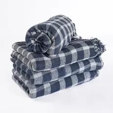 Kit 5 Pano de chão xadrez grande saco duplo para Limpeza