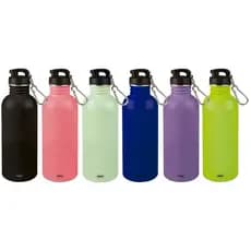 Garrafa de aguá  inox 750ml metalizada resistente tampa rosqueavel moderno