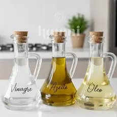 Galheteiro de Vidro com Tampa de Cortiça 250ml | Azeite/ Óleo/ Vinagre