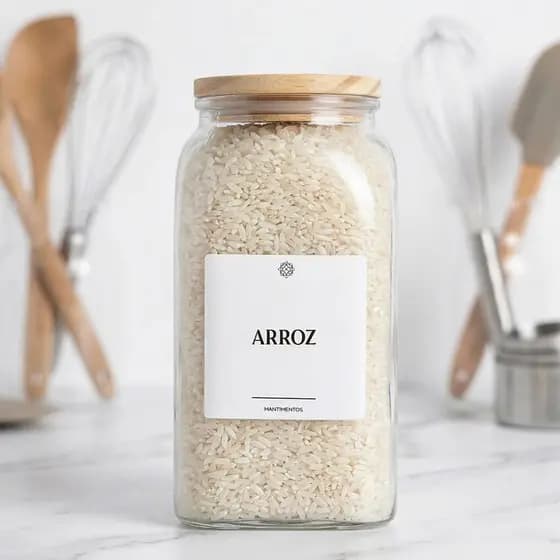 Pote de Vidro Hermético 1.4L com Tampa de Bambu + Etiqueta | Porta Mantimentos Organizador Cozinha